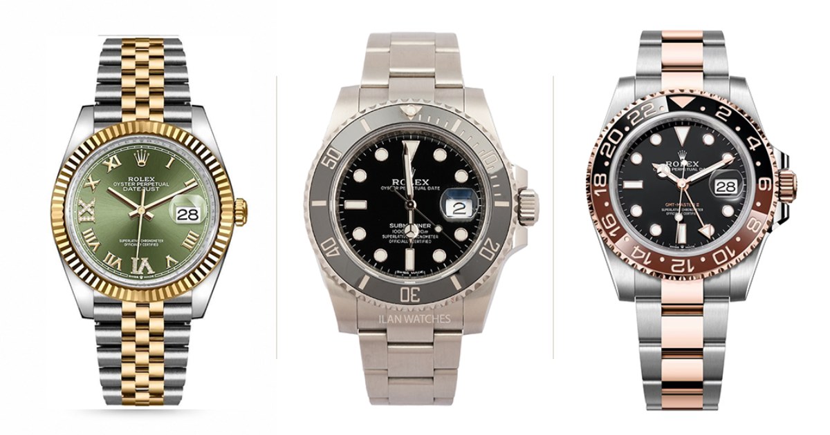 Rolex Datejust, Submariner and GMT-Master II Root Beer from our stock in Dubai