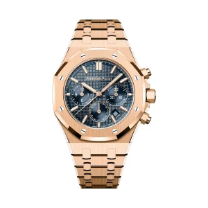 Audemars Piguet Royal Oak Chronograph 38 Rose Gold Blue Dial