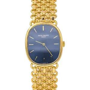 Patek Philippe Golden Ellipse 3738/100J Yellow Gold Blue Dial, Ref. 3738/100J – pre-owned at Ilan Watches Dubai