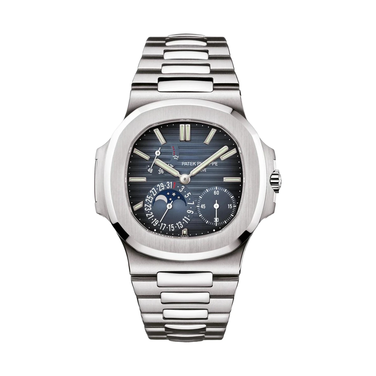 Patek Philippe Nautilus 5712/1A Steel Blue Dial Moon Phase, Ref. 5712/1A-001 – pre-owned at Ilan Watches Dubai