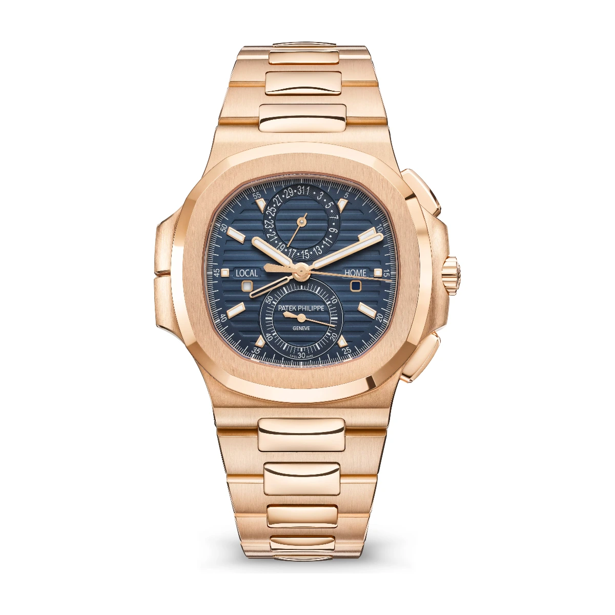 Patek Philippe Nautilus Travel Time Chronograph 5990/1R Rose Gold, Ref. 5990/1R – pre-owned at Ilan Watches Dubai