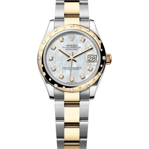 Rolex Datejust 31 Steel & Yellow Gold MOP Diamond Dial Diamond Bezel