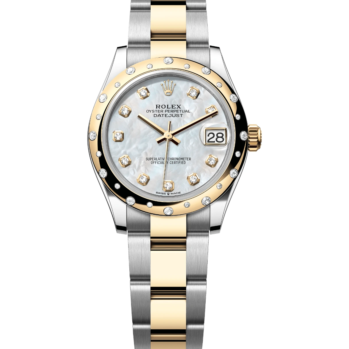 Rolex Datejust 31 Steel & Yellow Gold MOP Diamond Dial Diamond Bezel, Ref. 278343RBR – pre-owned at Ilan Watches Dubai
