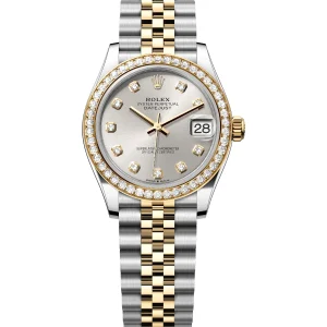 Rolex Datejust 31 Steel & Yellow Gold Silver Diamond Dial Diamond Bezel, Ref. 278383RBR – unworn at Ilan Watches Dubai