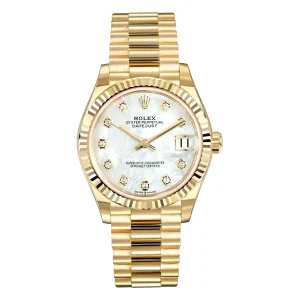 Rolex Datejust 31 Yellow Gold MOP Diamond Dial President