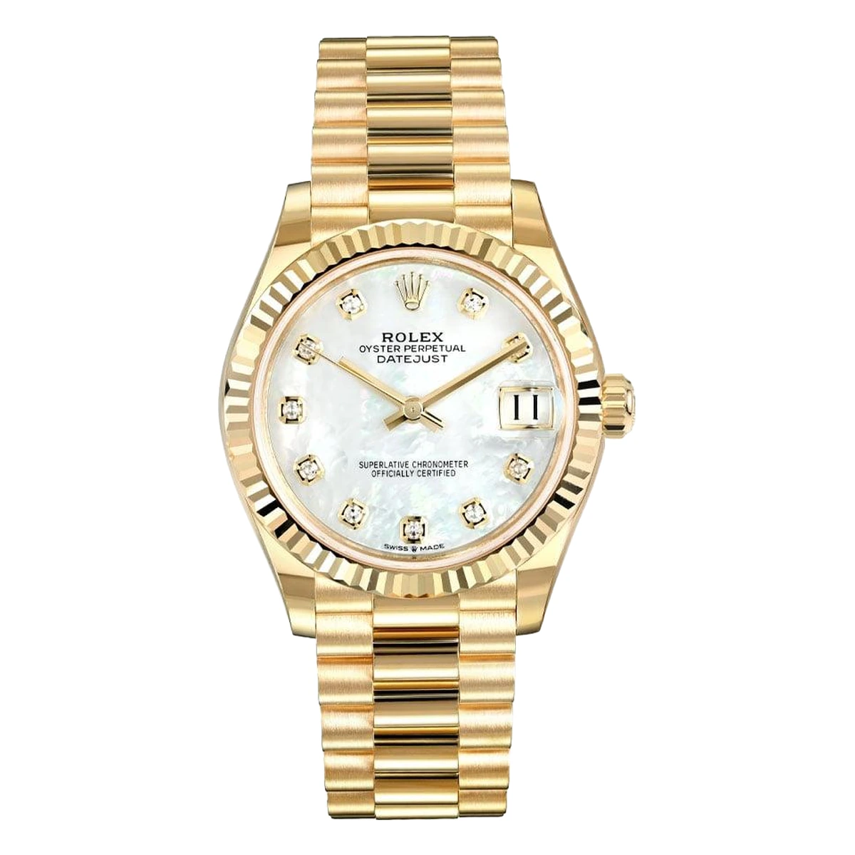 Rolex Datejust 31 Yellow Gold MOP Diamond Dial President, Ref. 278278 – pre-owned at Ilan Watches Dubai