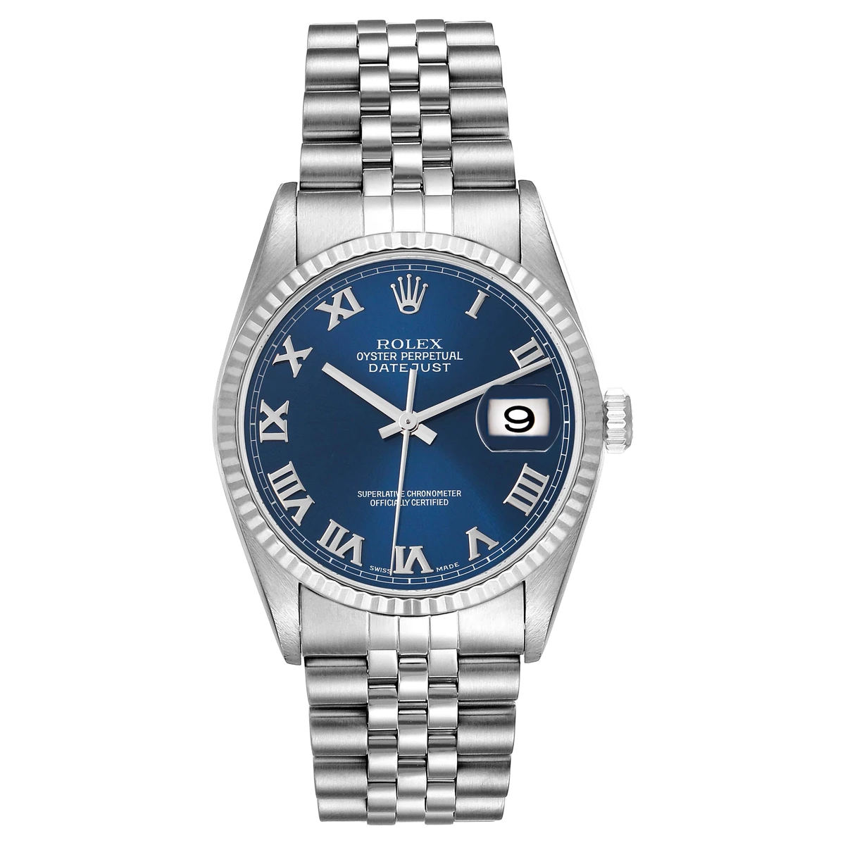 Rolex Datejust 36 Blue Roman Dial Jubilee, Ref. 16234 – pre-owned at Ilan Watches Dubai