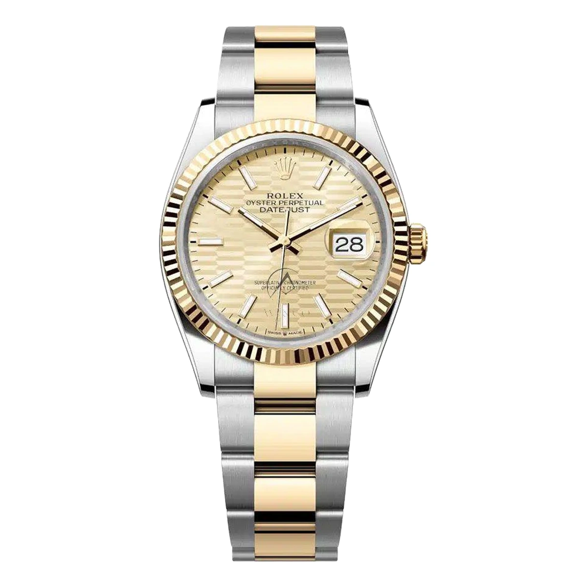 Rolex Datejust 36 Steel & Yellow Gold Champagne Motif Dial, Ref. 126233 – pre-owned at Ilan Watches Dubai
