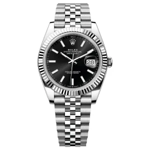 Rolex Datejust 41 Black Index Dial Jubilee