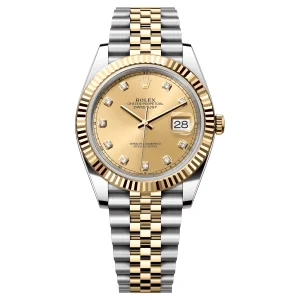 Rolex Datejust 41 Champagne Diamond Dial Steel & Yellow Gold Jubilee