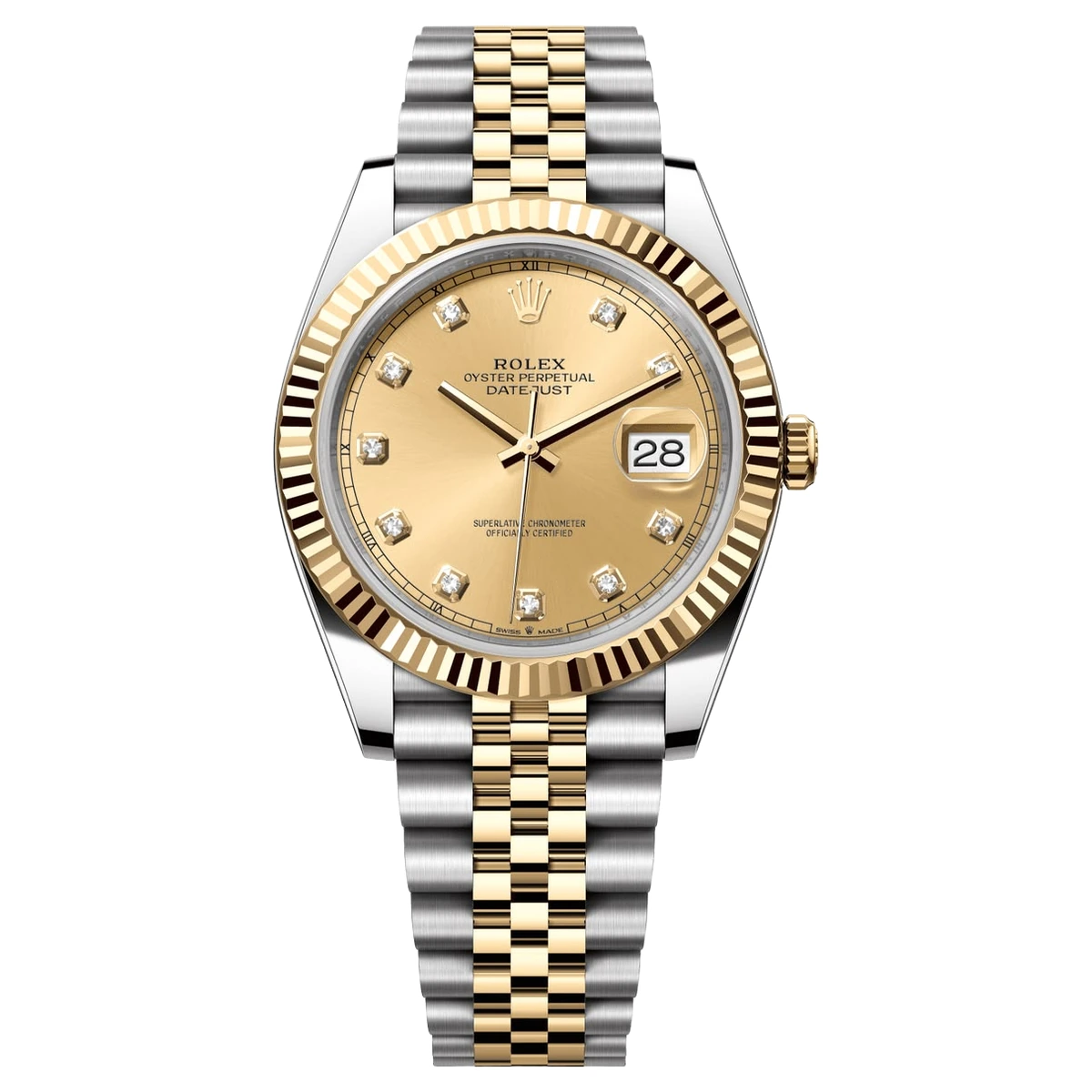 Rolex Datejust 41 Champagne Diamond Dial Steel & Yellow Gold Jubilee, Ref. 126333 – pre-owned at Ilan Watches Dubai