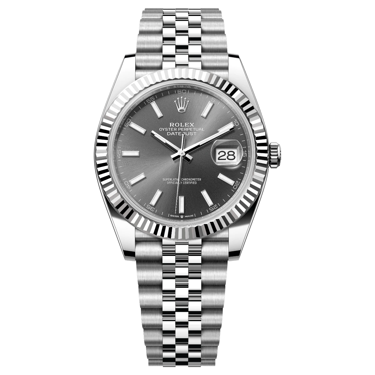 Rolex Datejust 41 Grey Dial Fluted Bezel Jubilee, Ref. 126334 – pre-owned at Ilan Watches Dubai