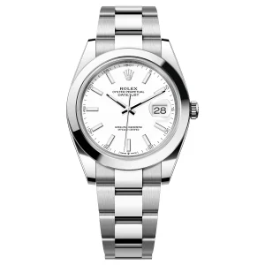 Rolex Datejust 41 White Dial Smooth Bezel