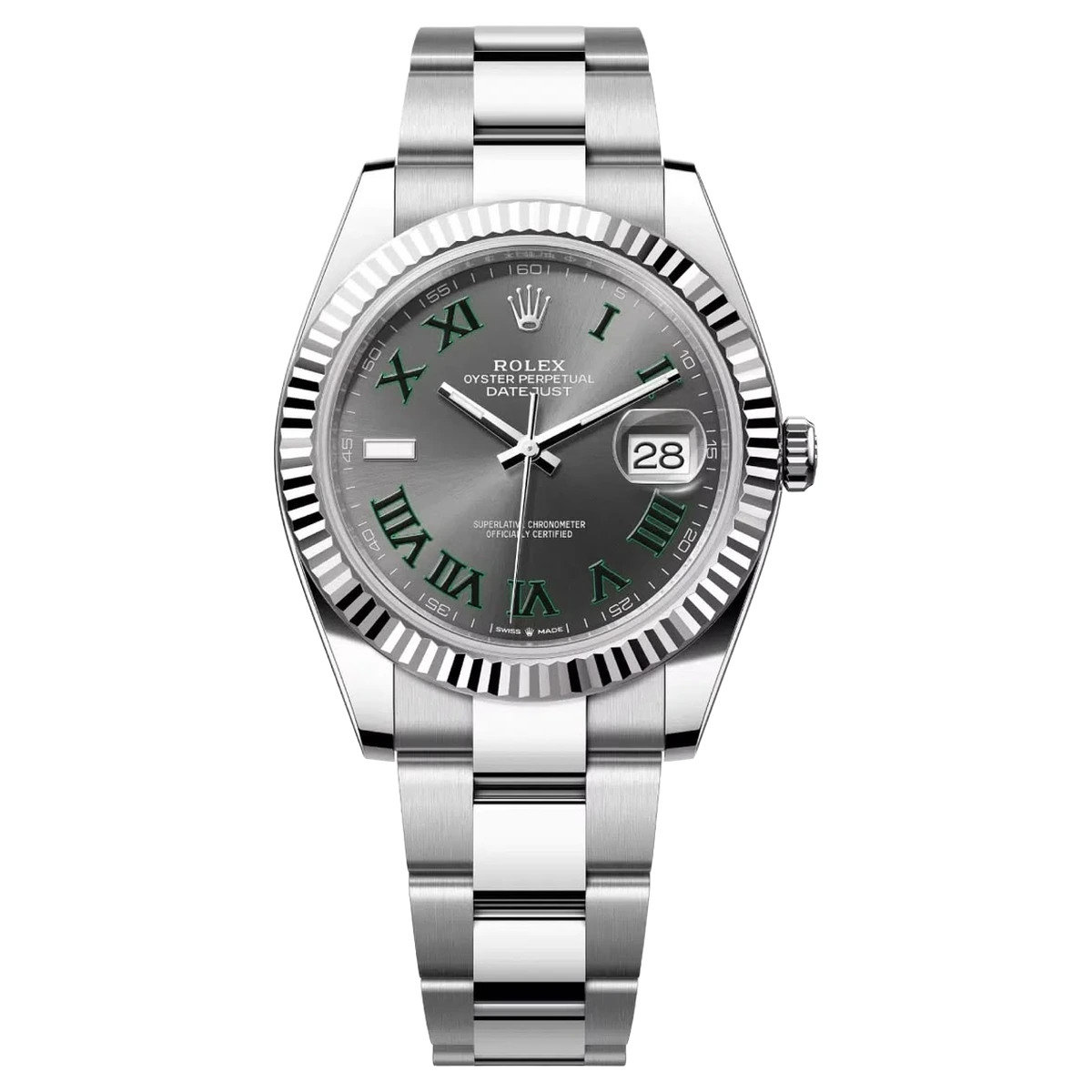 Rolex Datejust 41 Wimbledon Dial Fluted Bezel Oyster, Ref. 126334 – pre-owned at Ilan Watches Dubai