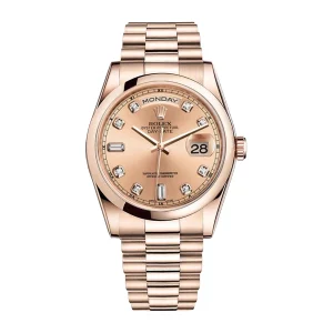 Rolex Day-Date 36 Everose Gold Sundust Diamond Dial
