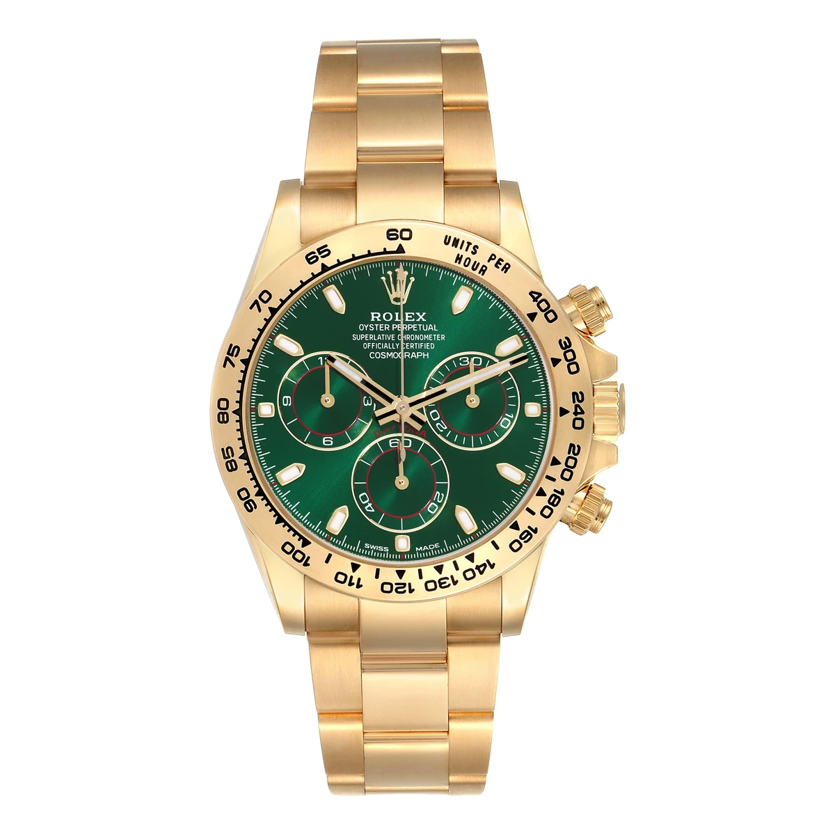 Rolex Daytona Yellow Gold Green Dial, Ref. 116508 – pre-owned at Ilan Watches Dubai