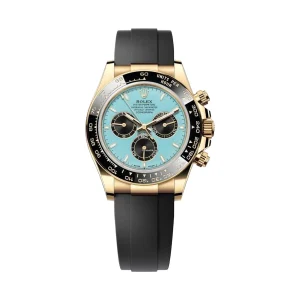 Rolex Daytona Yellow Gold Turquoise Blue Dial Oysterflex