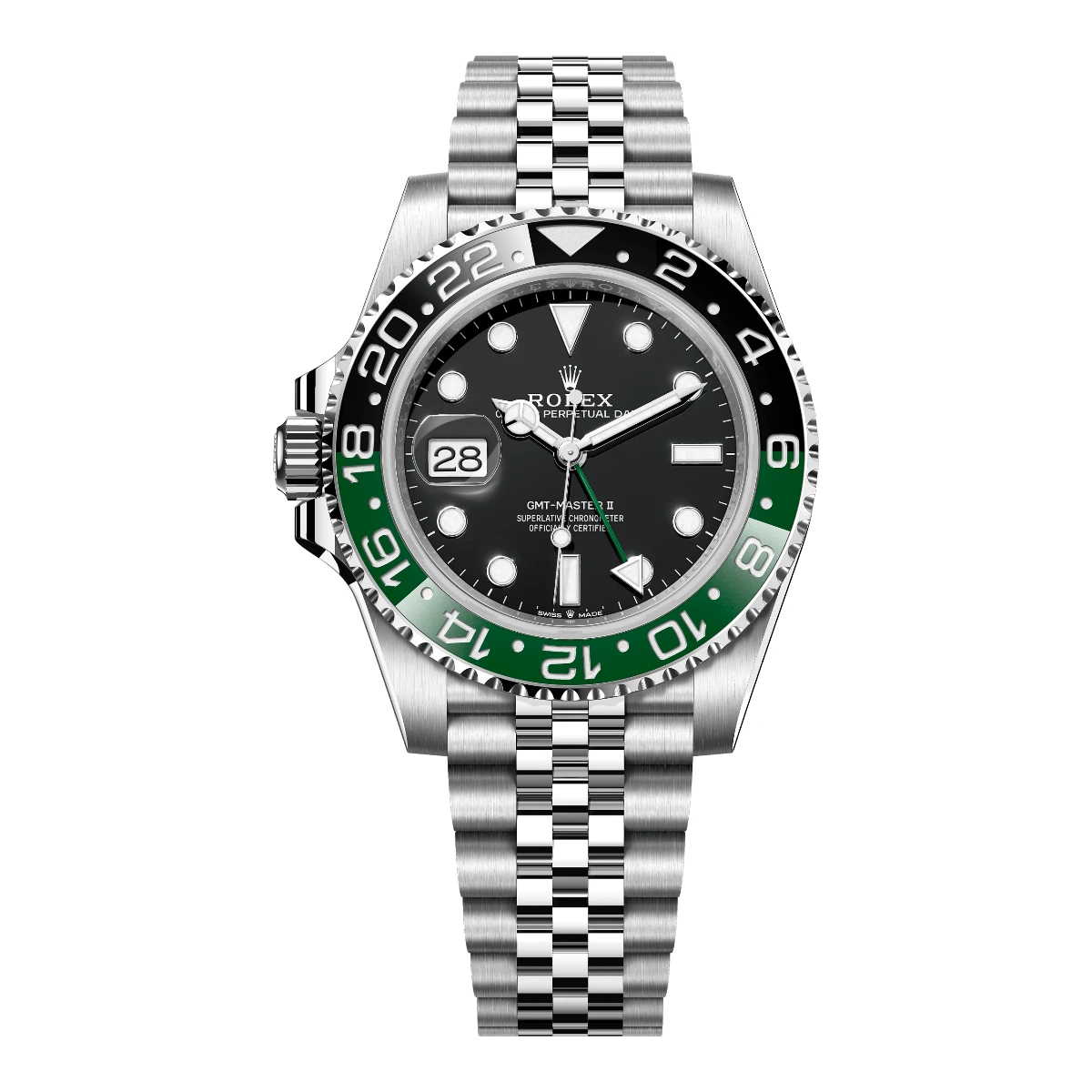 Rolex GMT-Master II Sprite Green and Black Bezel Jubilee, Ref. 126720VTNR – unworn at Ilan Watches Dubai