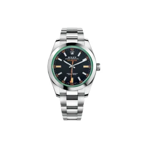 Rolex Milgauss Black Dial Green Crystal