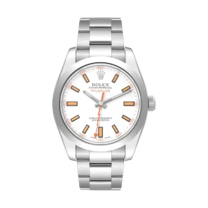 Rolex Milgauss White Dial Orange Accents