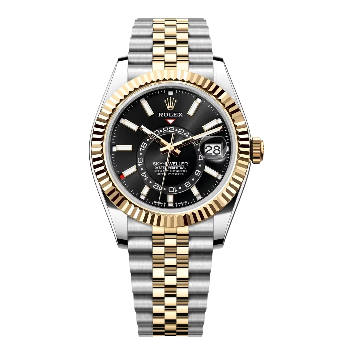 Rolex Sky-Dweller 42 Black Dial Steel & Yellow Gold Jubilee, Ref. 336933 – pre-owned at Ilan Watches Dubai
